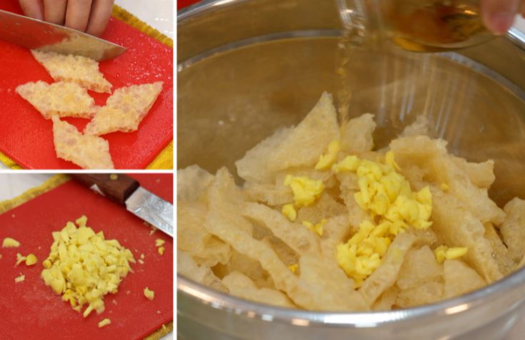 Cách nấu canh bóng bì mọc với tôm