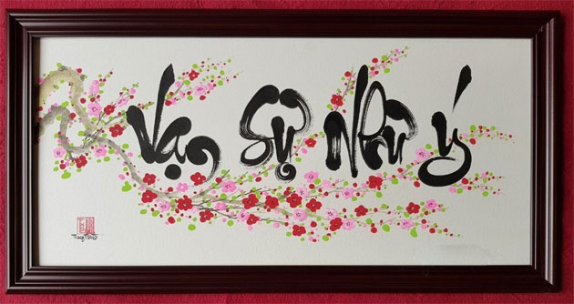 Chữ thư pháp Vạn sự như ý Chữ thư pháp Vạn sự như ý