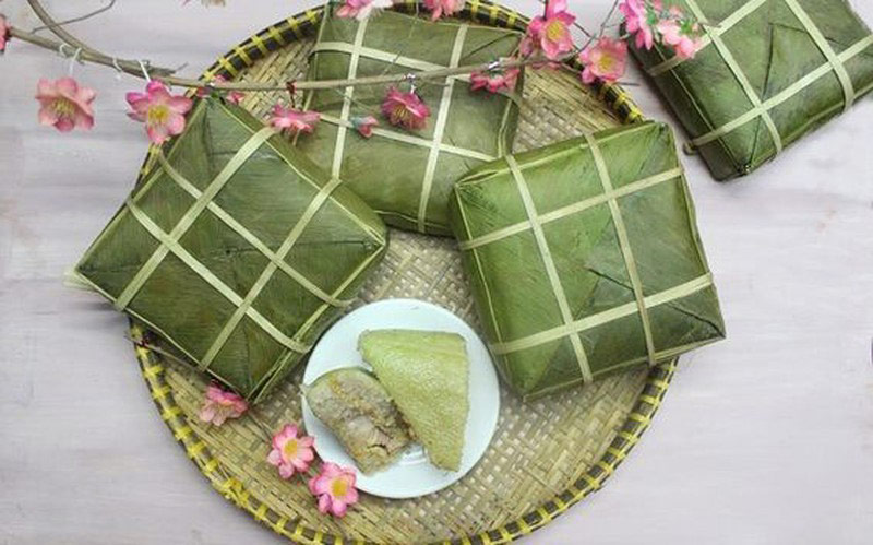 Hình bánh chưng chưng ngày Tết