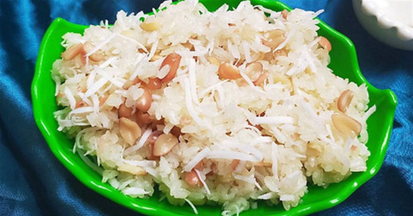 Cách nấu xôi đậu phộng nước cốt dừa bằng nồi cơm điện béo thơm, ngọt ngậy