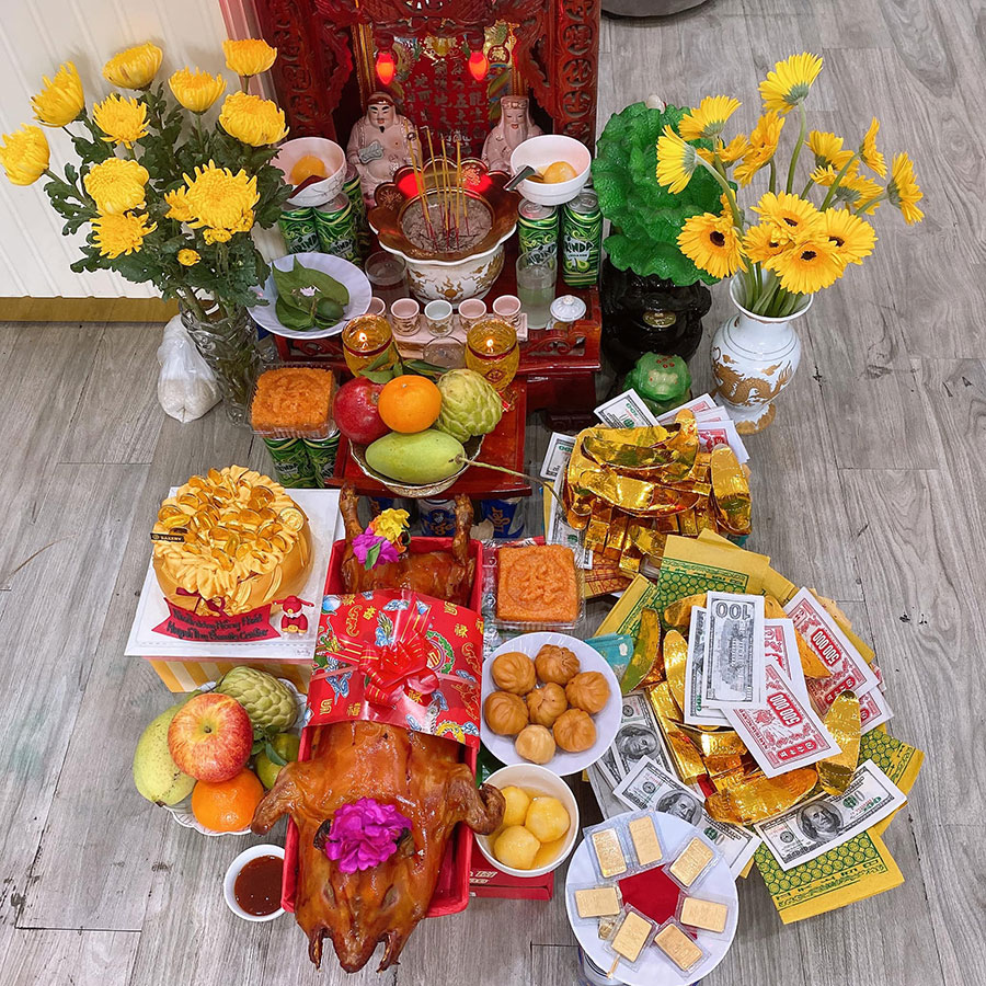 Hình ảnh mâm cúng vía Thần Tài