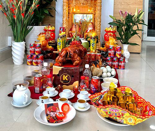 Hình ảnh mâm cúng vía Thần Tài