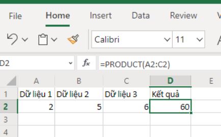 Hàm PRODUCT