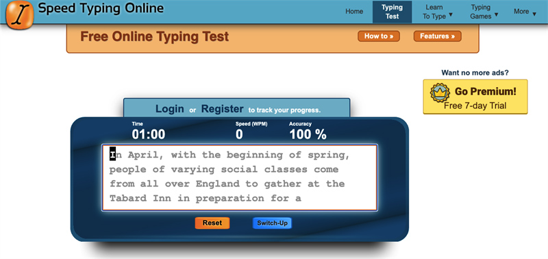 Speed Typing Online: Kiểm tra tốc độ đánh máy nhanh, chính xác Speed Typing Online: Kiểm tra tốc độ đánh máy nhanh, chính xác