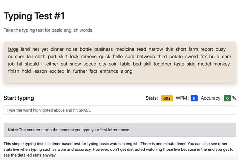 TestMyTypingSpeed.in - Web kiểm tra tốc độ đánh máy online TestMyTypingSpeed.in - Web kiểm tra tốc độ đánh máy online