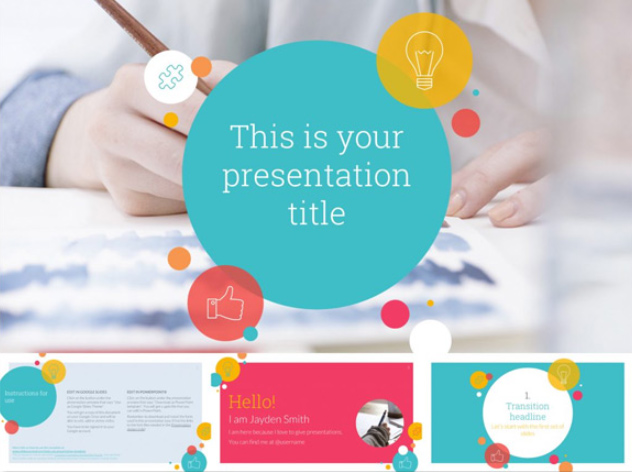 Mẫu Slide Powerpoint chủ đề tươi sáng đầy màu sắc
