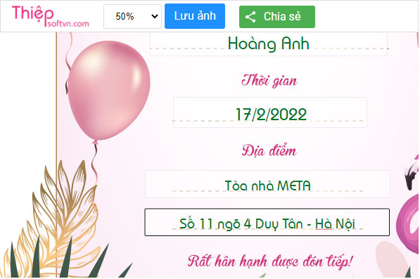 Tạo thiệp mời sinh nhật Tạo thiệp mời sinh nhật