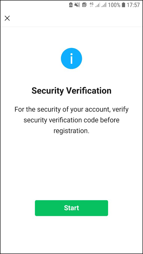 Start để bắt đầu xác nhận