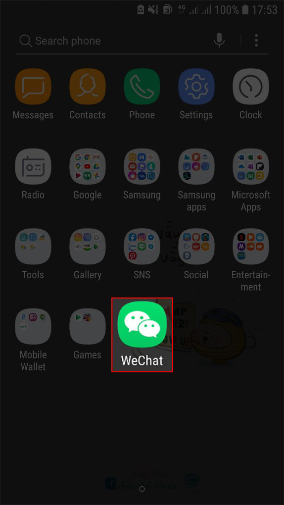 Tải ứng dụng Wechat về điện thoại -> Mở ứng dụng Wechat