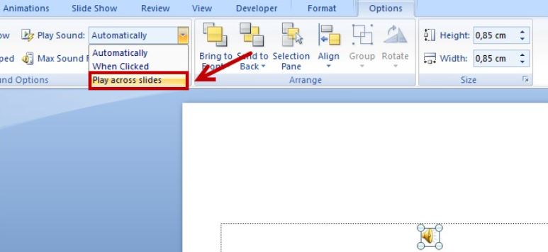 Cách chèn nhạc vào PowerPoint 2007, 2003