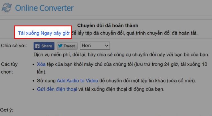 Cách ghép nhạc vào video với Online Converter