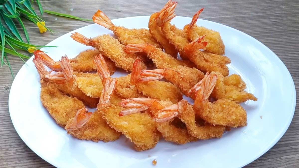 Cách làm tôm chiên xù, tôm tẩm bột chiên giòn