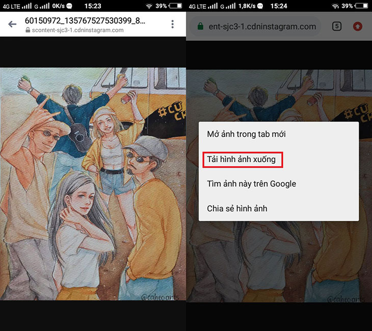 Cách tải ảnh Instagram về điện thoại