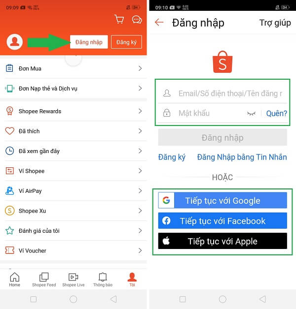 Truy cập vào ứng dụng Shopee -> Đăng nhập tài khoản đã đặt đơn hàng Truy cập vào ứng dụng Shopee -> Đăng nhập tài khoản đã đặt đơn hàng