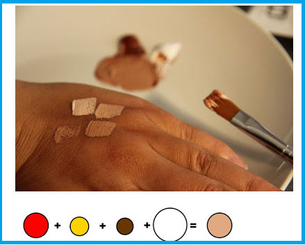 Cách pha màu da