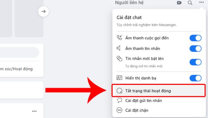 Cách tắt trạng thái online trên Facebook trên máy tính