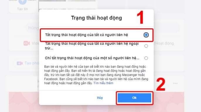 Cách tắt trạng thái online trên Facebook trên máy tính