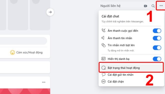 Cách tắt trạng thái online trên Facebook trên máy tính