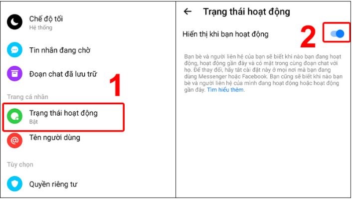 Cách tắt trạng thái online trên Facebook trên Messenger