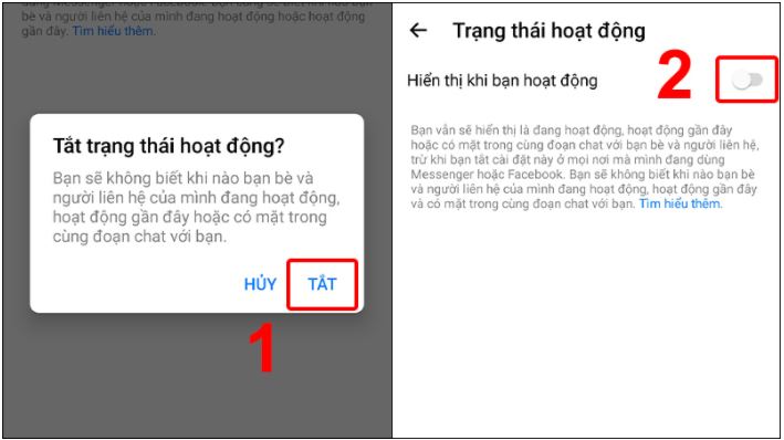 Cách tắt trạng thái online trên Facebook trên Messenger