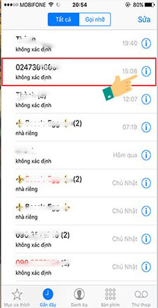 Truy cập ứng dụng “Cuộc gọi” -> Nhấn Gần đây -> Chọn số điện thoại lạ mà bạn muốn chặn Truy cập ứng dụng “Cuộc gọi” -> Nhấn Gần đây -> Chọn số điện thoại lạ mà bạn muốn chặn
