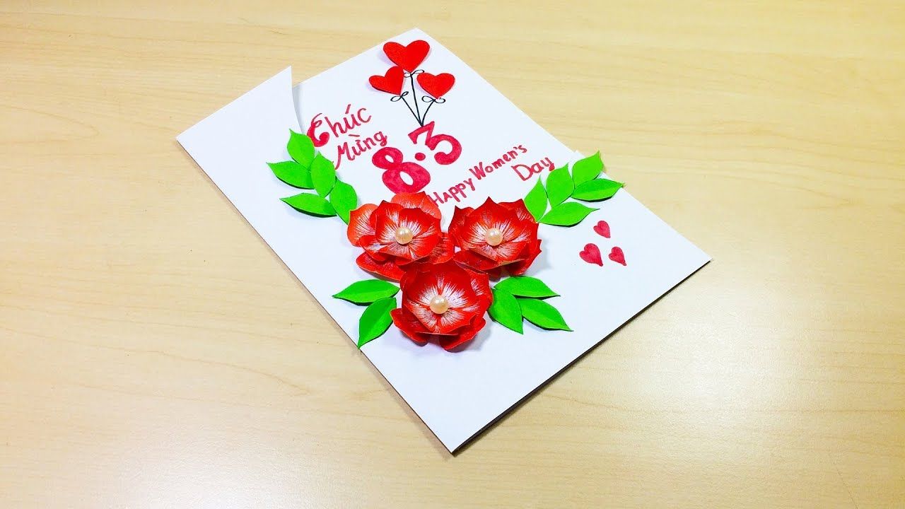 Những mẫu làm thiệp 8/3 handmade đẹp nhất