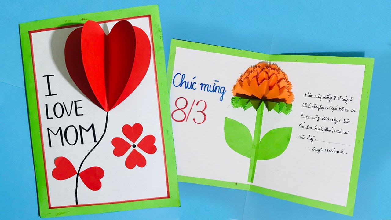 Những mẫu làm thiệp 8/3 handmade đẹp nhất