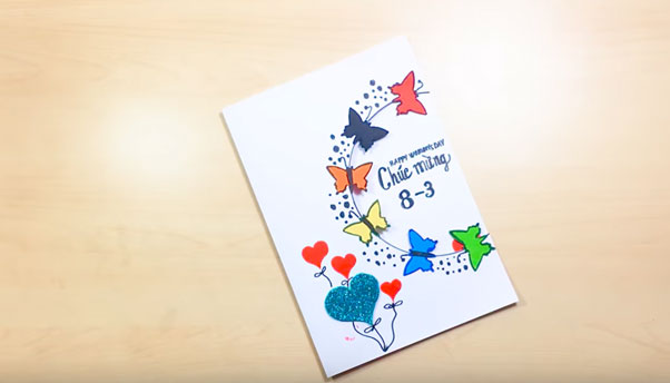 Cách làm thiệp 8/3 bằng giấy A4