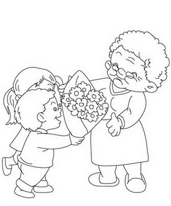 Tranh tô màu ngày 8/3 cho bé Tranh tô màu ngày 8/3 cho bé