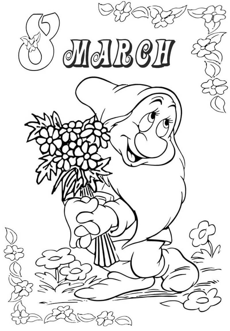Tranh tô màu ngày 8/3 cho bé Tranh tô màu ngày 8/3 cho bé