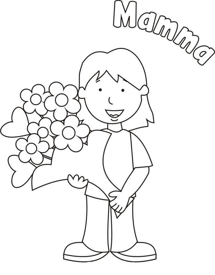 Tranh tô màu ngày 8/3 cho bé Tranh tô màu ngày 8/3 cho bé