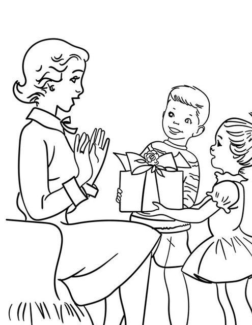 Tranh tô màu ngày 8/3 cho bé Tranh tô màu ngày 8/3 cho bé