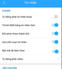 Truy cập ứng dụng Zalo trên điện thoại -> Nhấn biểu tượng bánh răng cưa -> Tim tới nhóm thiết lập Tin nhắn
