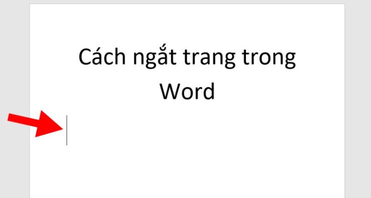Cách 1: Cách ngắt trang trong Word bằng phím tắt