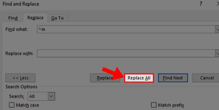 Cách 2: Cách bỏ ngắt trang trong Word nhiều Page cùng lúc