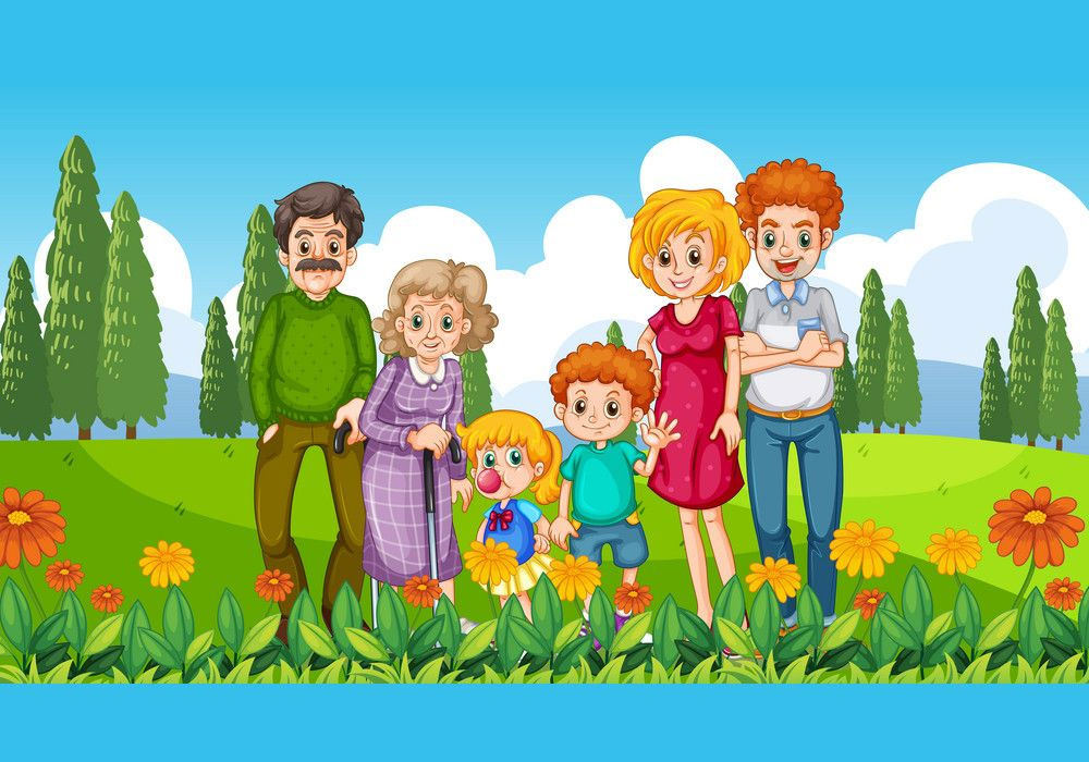 Ảnh gia đình hạnh phúc hoạt hình