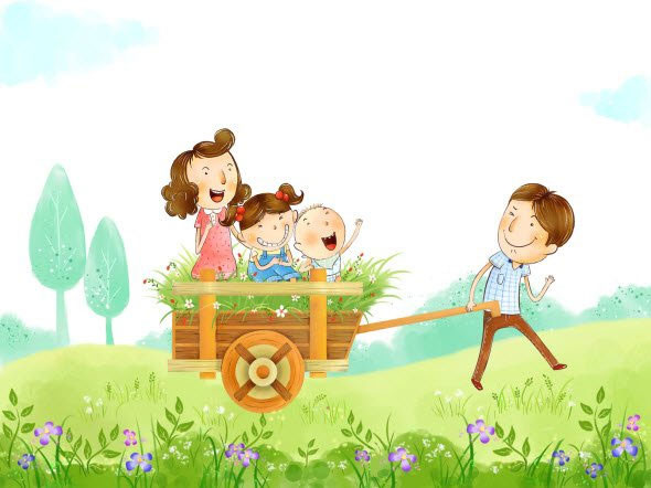 Ảnh gia đình hạnh phúc hoạt hình