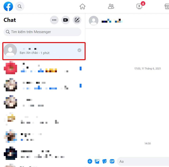 Khi đó, tin nhắn của bạn và người đó đã xuất hiện lại bình thường rồi Khi đó, tin nhắn của bạn và người đó đã xuất hiện lại bình thường rồi