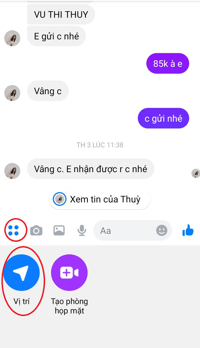 Cách gửi định vị trên Facebook 