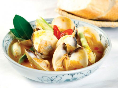 Nghêu hấp lá chanh Nghêu hấp lá chanh