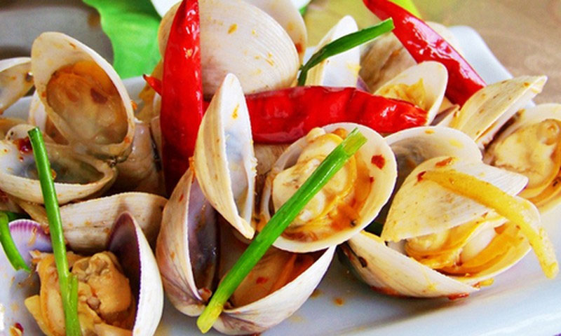 Nghêu hấp kiểu Thái Nghêu hấp kiểu Thái