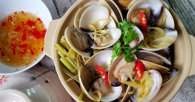 Nghêu hấp sả Nghêu hấp sả