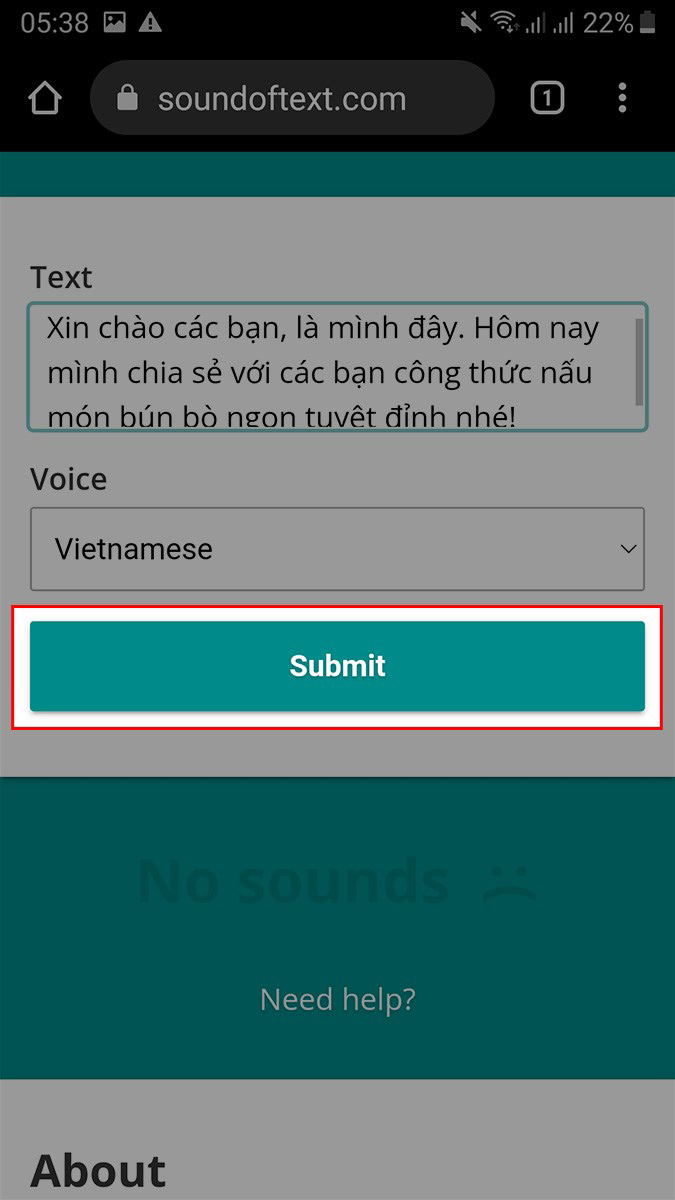 Sau khi nhập xong, bạn chọn Submit Sau khi nhập xong, bạn chọn Submit