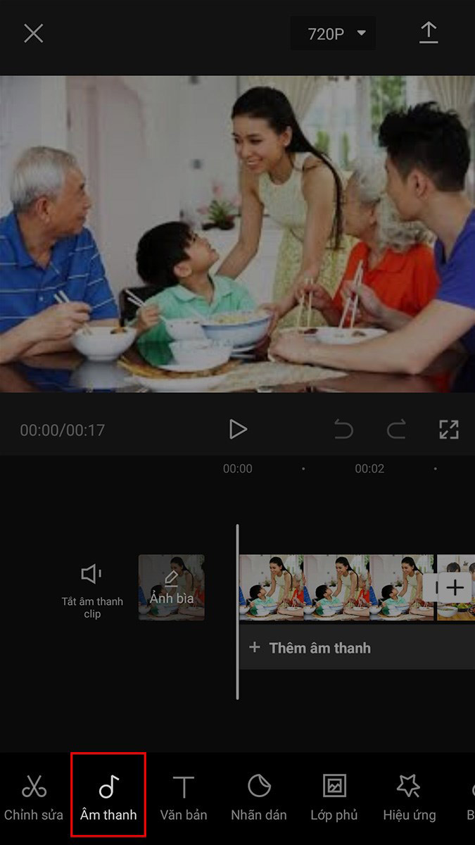 Nhấn chọn Âm Thanh Nhấn chọn Âm Thanh