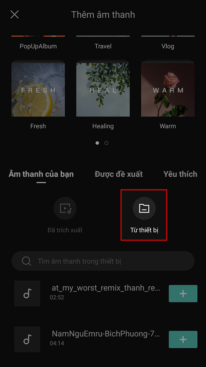Chọn Từ thiết bị Chọn Từ thiết bị