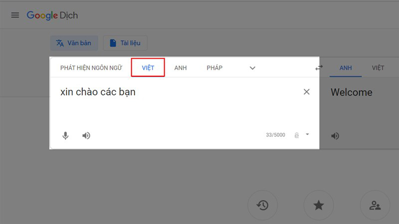 Tại ô nhập liệu, bạn chọn sang ngôn ngữ Việt và nhập nội dung cần chuyển thành giọng nói chị Google Tại ô nhập liệu, bạn chọn sang ngôn ngữ Việt và nhập nội dung cần chuyển thành giọng nói chị Google