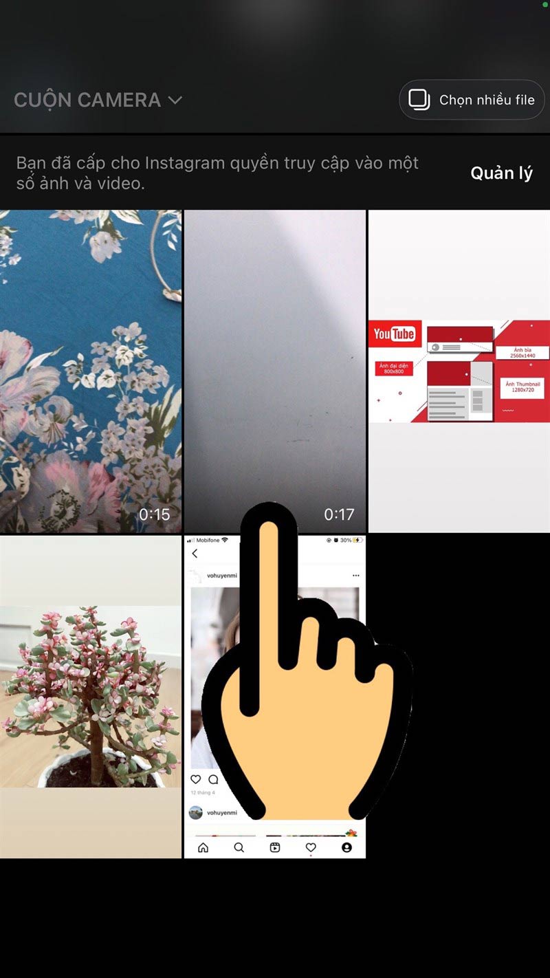 Nhấn chọn video dài mà bạn muốn đăng lên story Instagram Nhấn chọn video dài mà bạn muốn đăng lên story Instagram