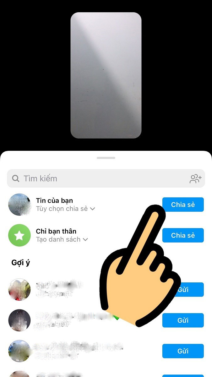 Nhấn chọn nút Chia sẻ tại mục Tin của bạn để đăng video dài trên story Instagram Nhấn chọn nút Chia sẻ tại mục Tin của bạn để đăng video dài trên story Instagram