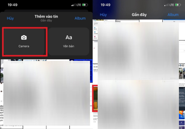 Chọn vào biểu tượng Camera ở góc trên bên trái màn hình và chọn video bạn muốn đăng story Chọn vào biểu tượng Camera ở góc trên bên trái màn hình và chọn video bạn muốn đăng story