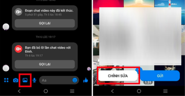 Nhấn chọn biểu tượng hình ảnh dưới góc trái màn hình Nhấn chọn biểu tượng hình ảnh dưới góc trái màn hình